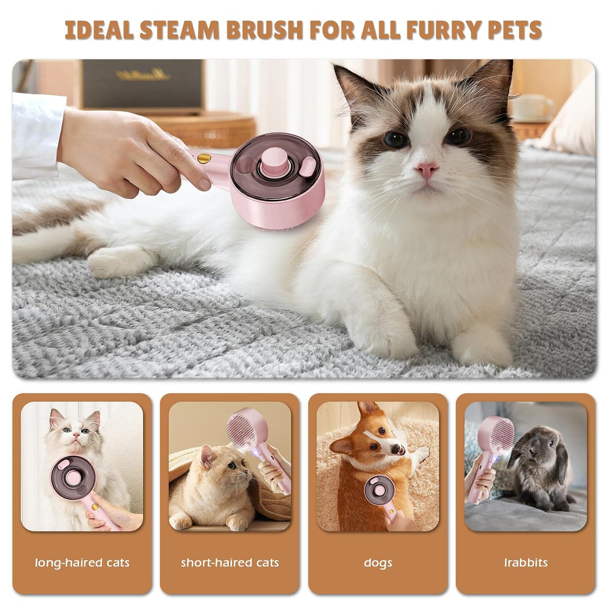 Premium Pet Grooming & Deshedding Brush