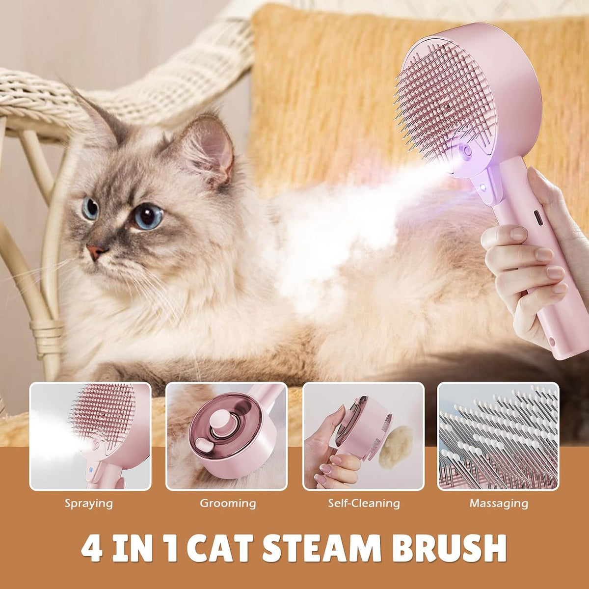 Premium Pet Grooming & Deshedding Brush